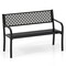 50 Inches Outdoor Garden Bench with Geometric Lattice Backrest and Slatted Seat